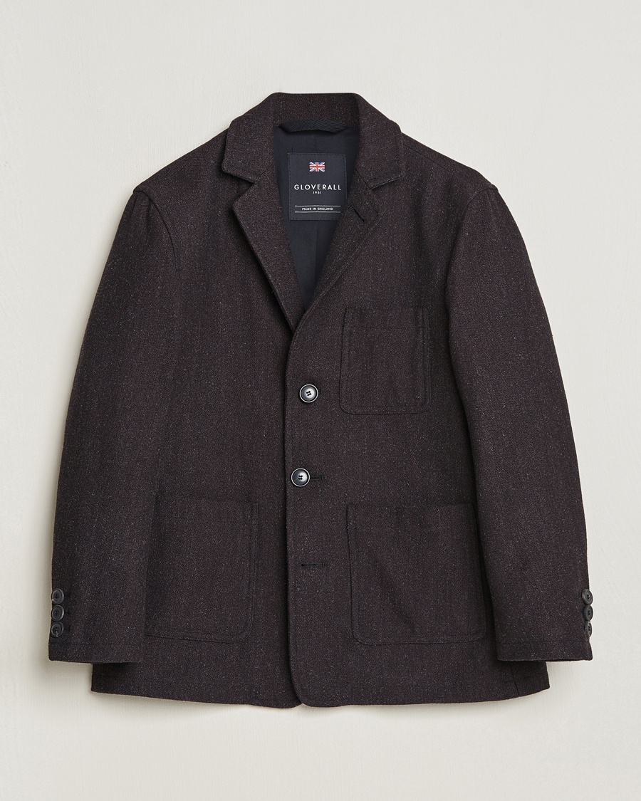 Gloverall De Bonne Facutre Wool Duffle Coat Black/Grey at CareOfCarl.com