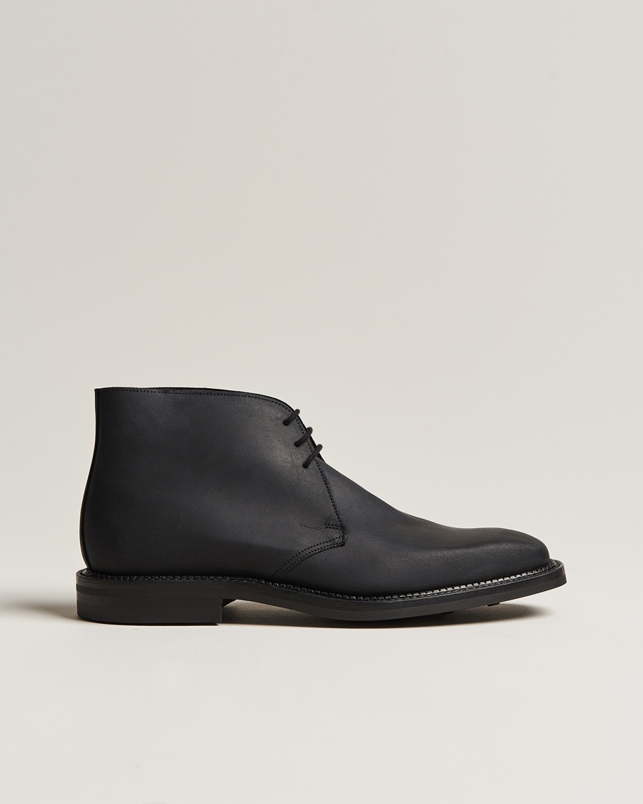 Crockett & Jones Molton Chukka Black Rough-Out Suede – Black