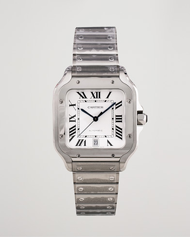 Men | Pre-Owned & Vintage Watches | Cartier Pre-Owned | Santos De Cartier Steel WSSA0018 Steel White