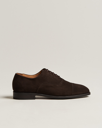 Men | Shoes | Myrqvist | Äppelviken Oxford Dark Brown Suede