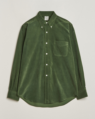 Men |  | Kamakura Shirts | Vintage Ivy Japanese Corduroy Shirt Green