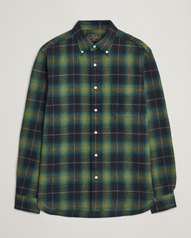 Men | Sale clothing | BEAMS PLUS | Shaggy Flannel Button Down Shirt Green Check