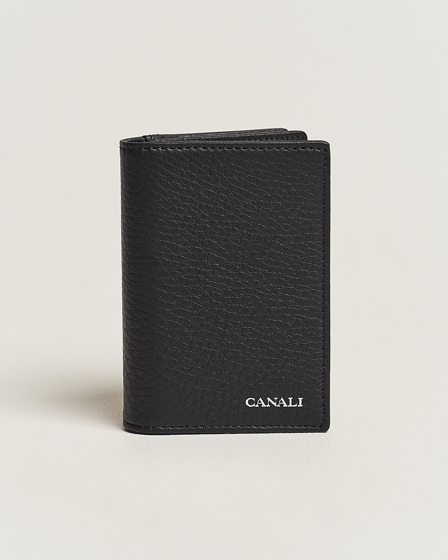 Canali Grain Leather Billfold Black – Black