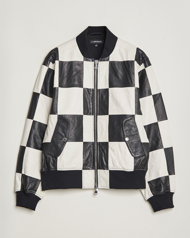 Men |  | J.Lindeberg | Milan Patchwork Leather Jacket Black