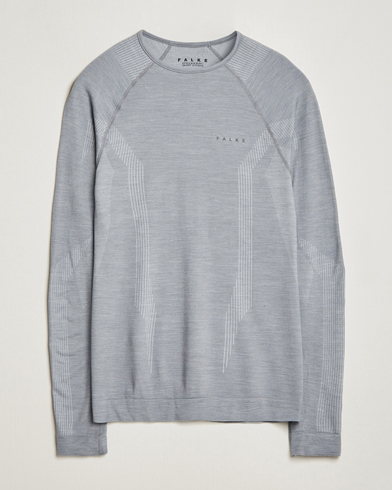 Men |  | Falke Sport | Falke Long Sleeve Wool Tech Shirt Grey Heather