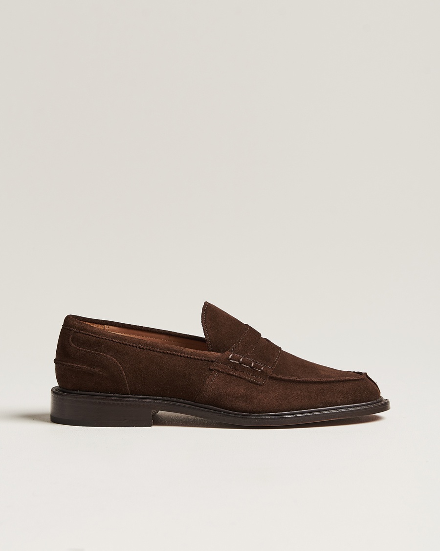 Tricker's James Penny Loafers Chocolate Suede – Brown