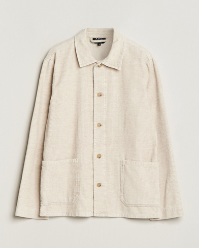 Men | Coats & Jackets | A.P.C. | Kerlouan Cotton/Linen Corduroy Shirt Jacket Ecru