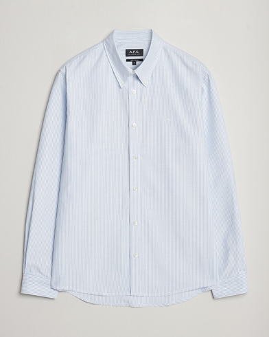 Men |  | A.P.C. | Greg Striped Oxford Shirt Blue/White