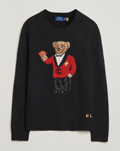  Lunar New Year Wool Knitted Bear Sweater Black