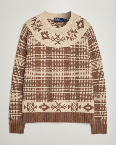 Men | Ralph Lauren Holiday Dressing | Polo Ralph Lauren | Wool Knitted Crew Neck Sweater Medium Brown
