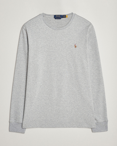 Men |  | Polo Ralph Lauren | Luxury Pima Cotton Long Sleeve T-Shirt Light Grey