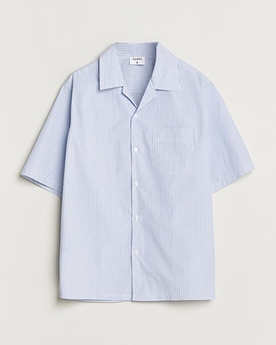 Men |  | Filippa K | Striped Short Sleeve Resort Shirt Blue/White