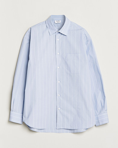 Men |  | Filippa K | Striped Poplin Shirt Faded Blue/White