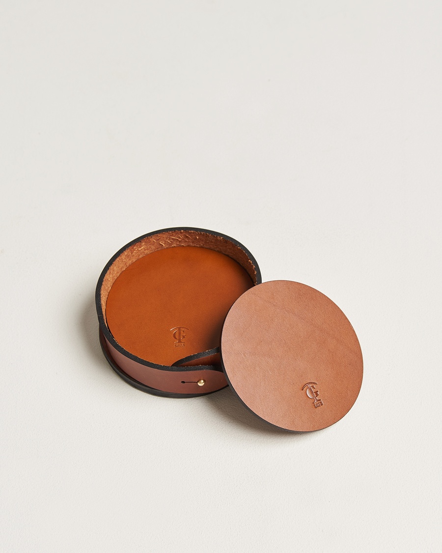 Tärnsjö Garveri Leather Coaster Set 006 Light Brown – Brown