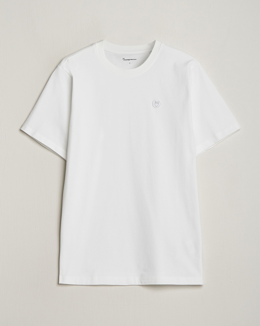 KnowledgeCotton Apparel Loke Badge T-Shirt Bright White – White