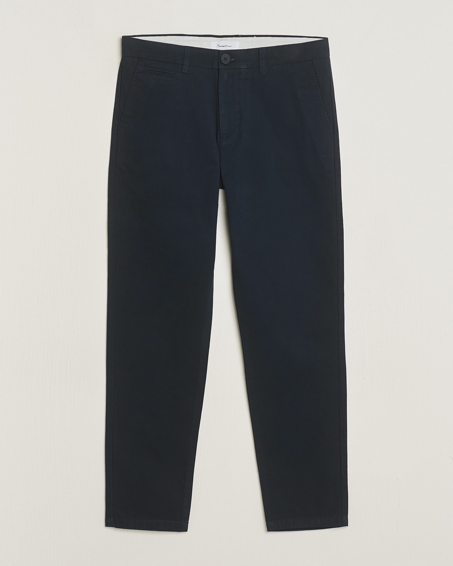 KnowledgeCotton Apparel Chuck Regular Cotton Twill Chino Total Eclipse – Blue