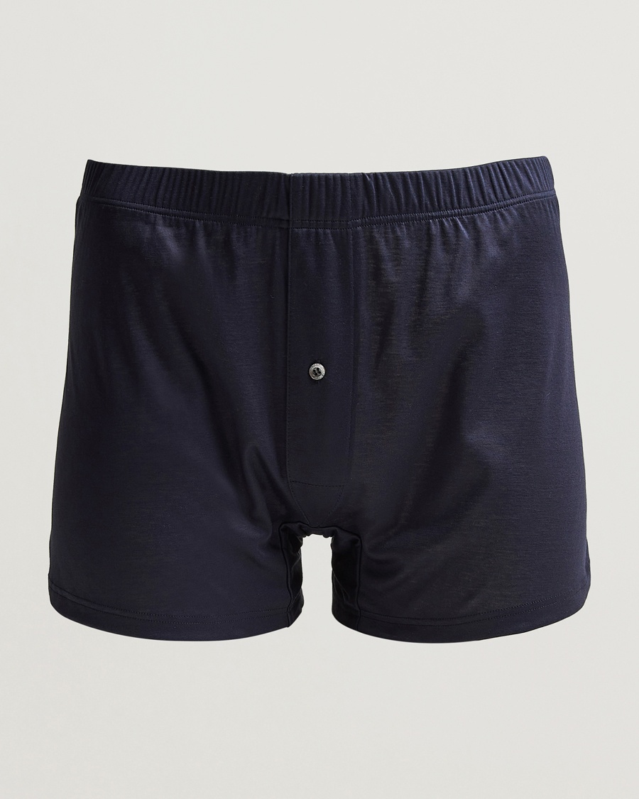 Zimmerli of Switzerland Sea Island Cotton Boxer Shorts Navy – Blue