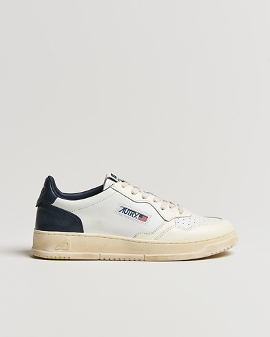 Men |  | Autry | Super Vintage Low Leather Sneaker White/Navy