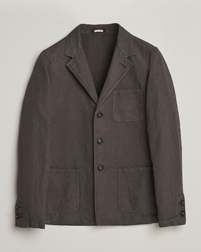 Men |  | Massimo Alba | Baglietto Washed Cotton Work Jacket Dark Brown
