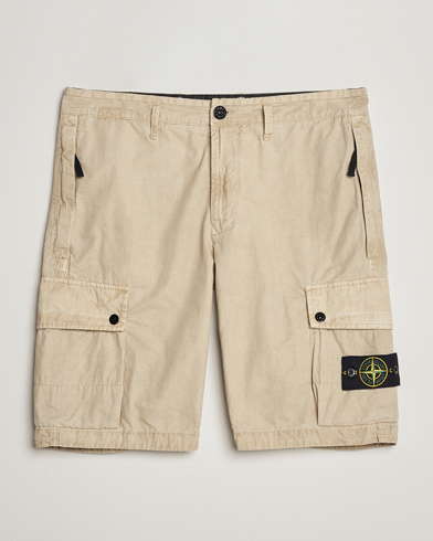 Men |  | Stone Island | Brushed Cotton Canvas Cargo Shorts Sand