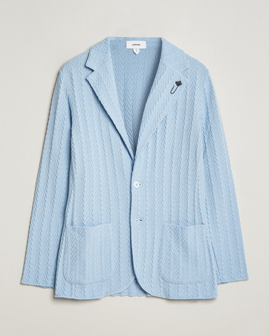Men |  | Lardini | Knitted Structure Cotton Blazer Light Blue