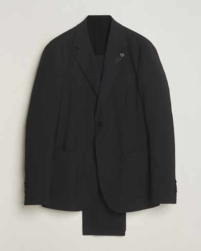 Men |  | Lardini | Travellers Soft Wool Suit Black