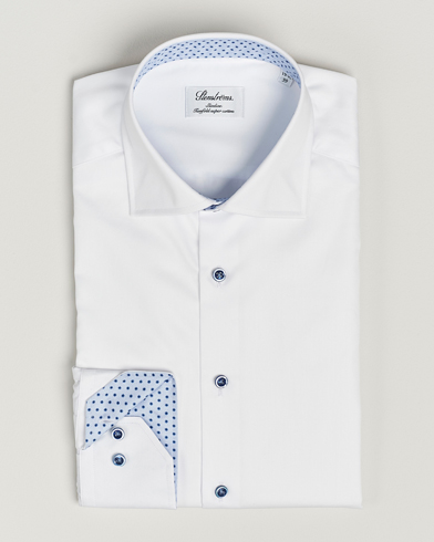  Slimline Cut Away Print Contrast Shirt White