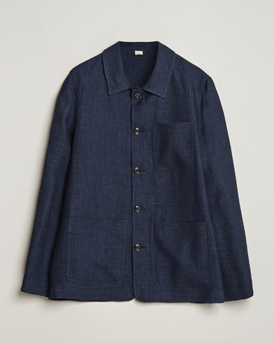 Men | Coats & Jackets | Altea | Wool/Linen Chore Jacket Navy