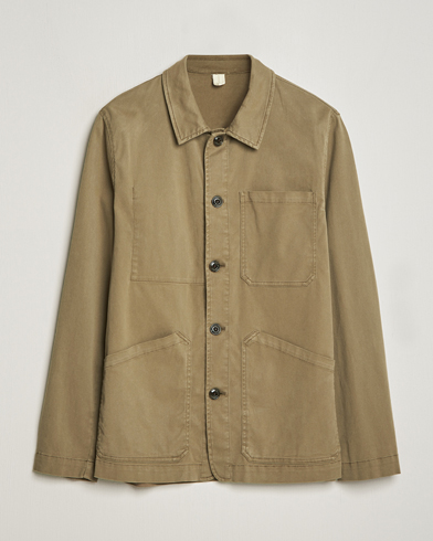 Men |  | Altea | Soft Cotton Shirt Jacket Olive