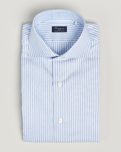 Men |  | Finamore Napoli | Milano Slim Royal Oxford Shirt Blue Stripe