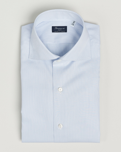 Men |  | Finamore Napoli | Milano Slim Structured Dress Shirt Light Blue