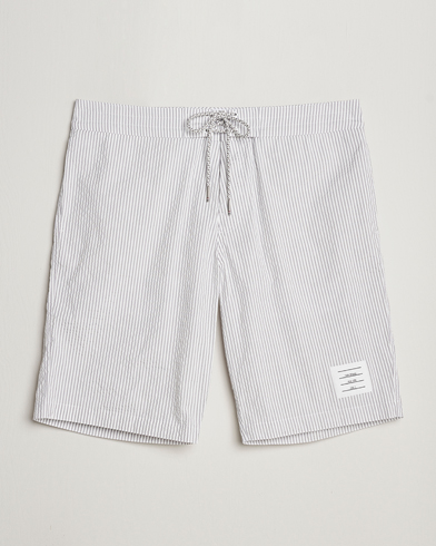 Men |  | Thom Browne | Seersucker Drawstring Board Shorts Light Grey