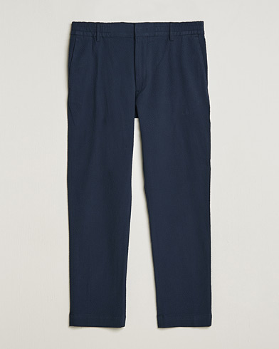 Men |  | NN07 | Billie Seersucker Drawstring Trousers Navy Blue