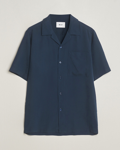 Men |  | NN07 | Julio Ripstop Short Sleeve Shirt Navy Blue