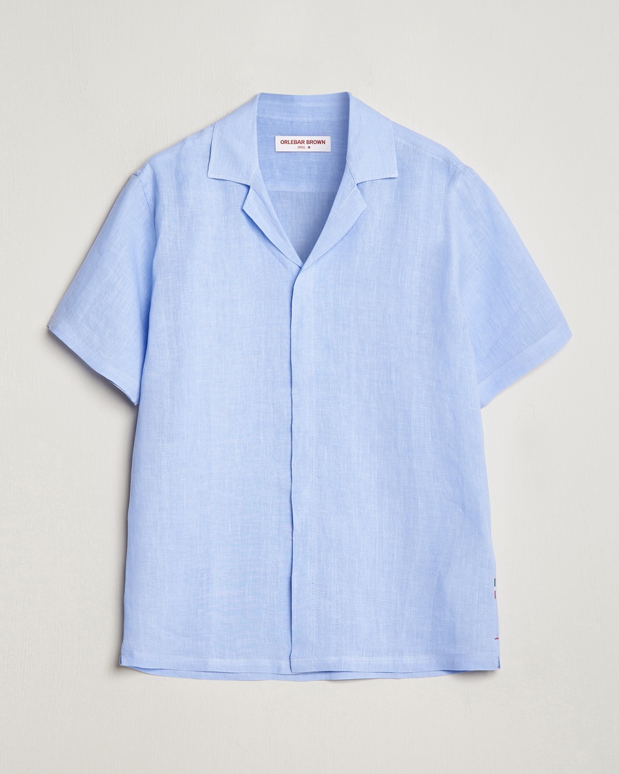 Ralph Lauren short sleeve linen button down shirt, men's size XL linen Navy blue Vintage Second Hand