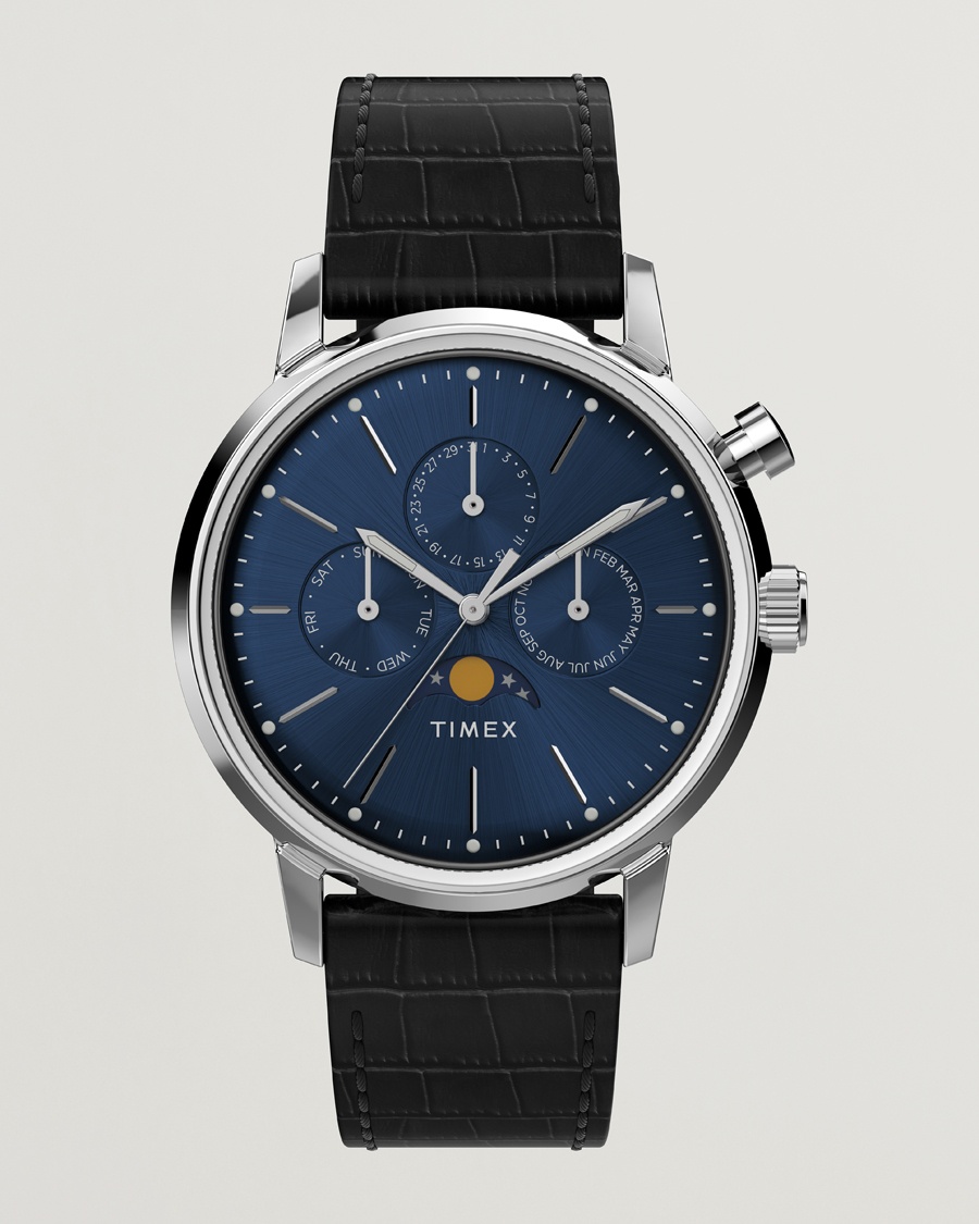 Timex Marlin Moon Phase Quartz 40mm Blue Dial – Blue