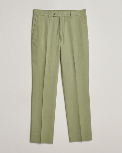Men |  | J.Lindeberg | Lois Cotton/Linen Stretch Pants Oil Green