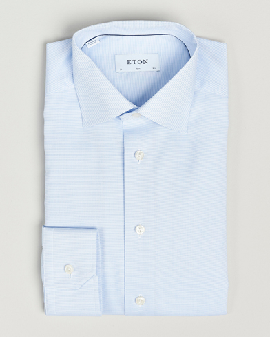 Men |  | Eton | Slim Fit Twill Shirt Light Blue