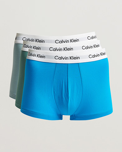 Men |  | Calvin Klein | Cotton Stretch Trunk 3-pack Blue/Dust Blue/Green