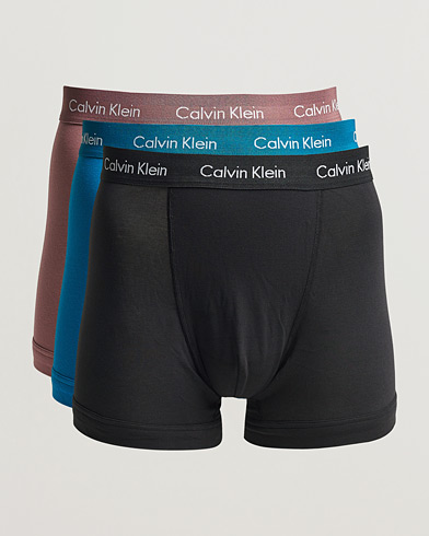 Men |  | Calvin Klein | Cotton Stretch Trunk 3-pack Black/Rose/Ocean