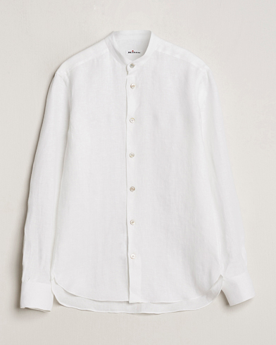  Linen Guru Collar Shirt White