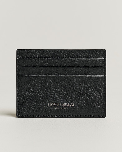 Men |  | Giorgio Armani | Grain Leather Card Holder Black Calf