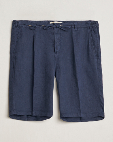  Easy Fit Linen Shorts Navy