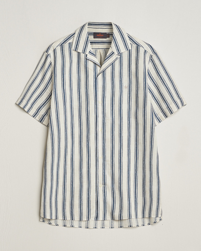 Men |  | Morris | Printed Short Sleeve Shirt Navy/Beige