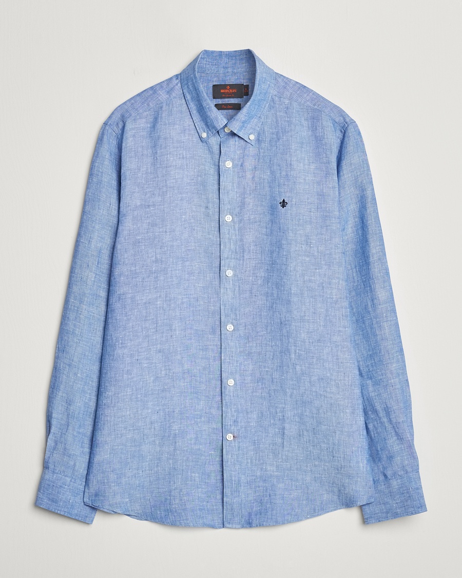 Morris Douglas Linen Button Down Shirt Blue – Blue