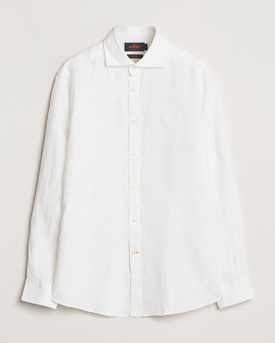  Slim Fit Linen Cut Away Shirt White