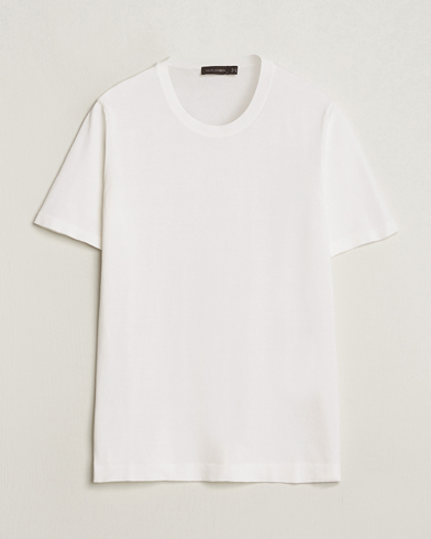 Men |  | Oscar Jacobson | Brian Knitted Cotton T-Shirt White