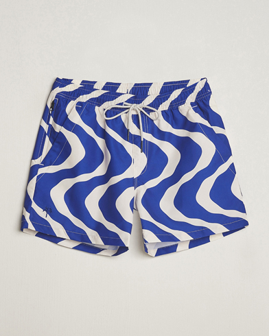 Men | Drawstring swim shorts | OAS | Printed Swimshorts Blue Rippling