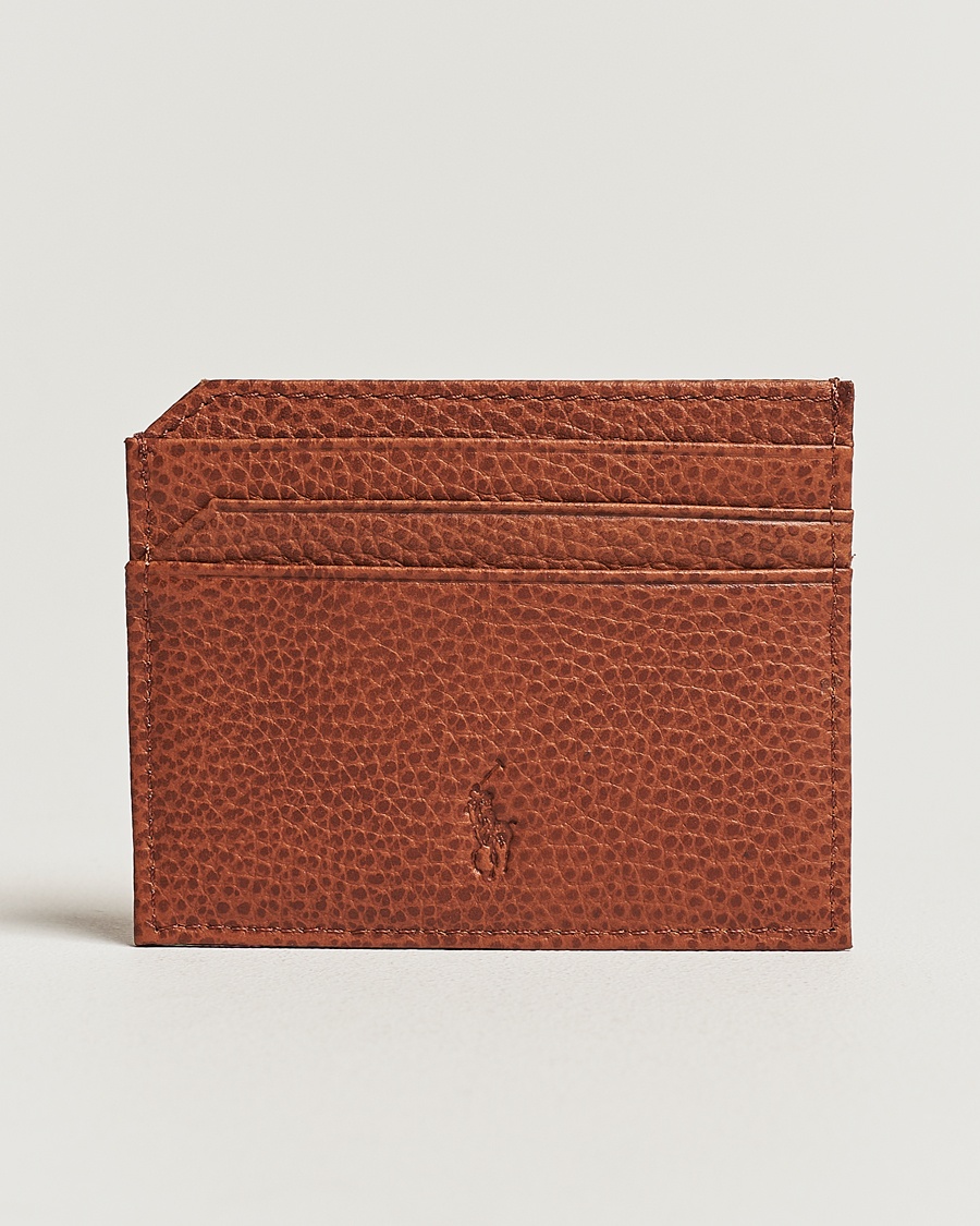 Ralph Lauren Purple Label Pebbled Calfskin Cardholder Dark Brown  