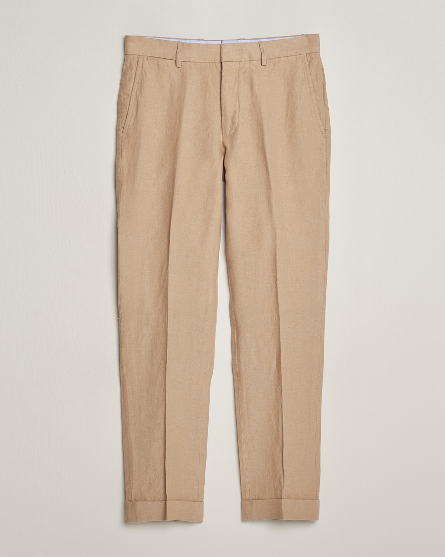 Polo Ralph Lauren Linen Pleated Trousers Coastal Beige – Beige